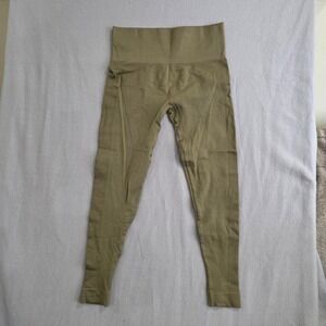 SET ACTIVE SCULPTFLEX High Waisted Seamless Leggings Olive Green Medium Workout
